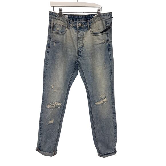 New NWT mens 32 waist One teaspoon blue Mr.Whites salty dog distressed light - Picture 1 of 6